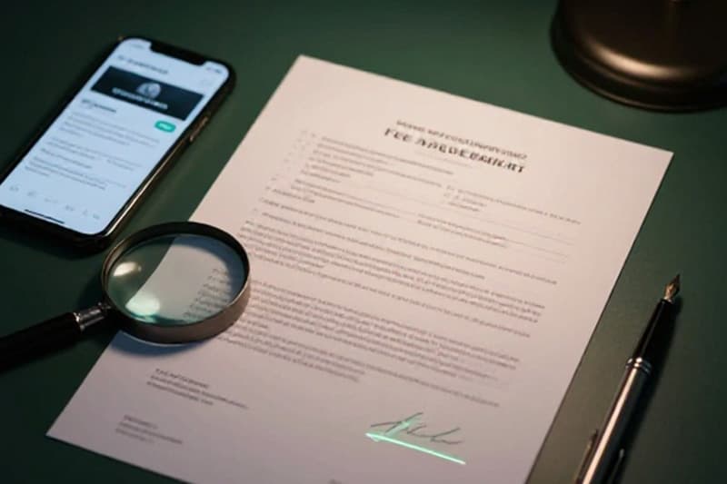 Calculator and financial documents used to plan case fees