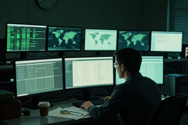 The investigation team collaborating at their desks
